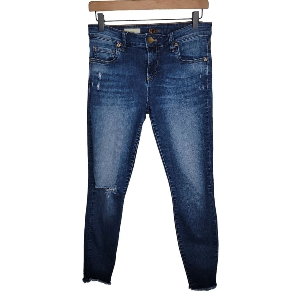 Kut from the Kloth Ankle Skinny raw hem denim jeans Size 4